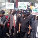 Atiku Abubakar and other PDP leaders at protest in Abuja