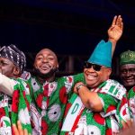 Davido and Governor Ademola Adeleke in the middle