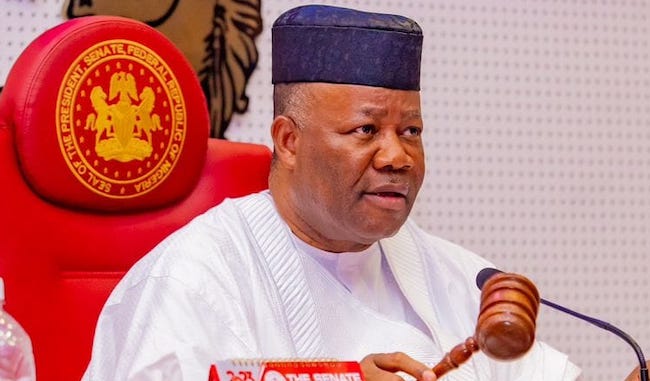 Akpabio has sworn in the four newly elected senators after Saturday’s by-elections
