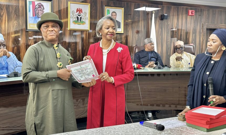 INEC has presented the certificates of return to winners of by-elections across Rivers, Enugu, Nasarawa, Ondo, and Kano states